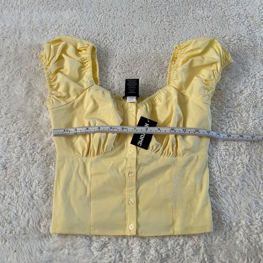 Womens Fairy Grunge Short Puff Sleeve Ruffles Scoop S Babydoll Y2K Summer Casual - Picture 3 of 5